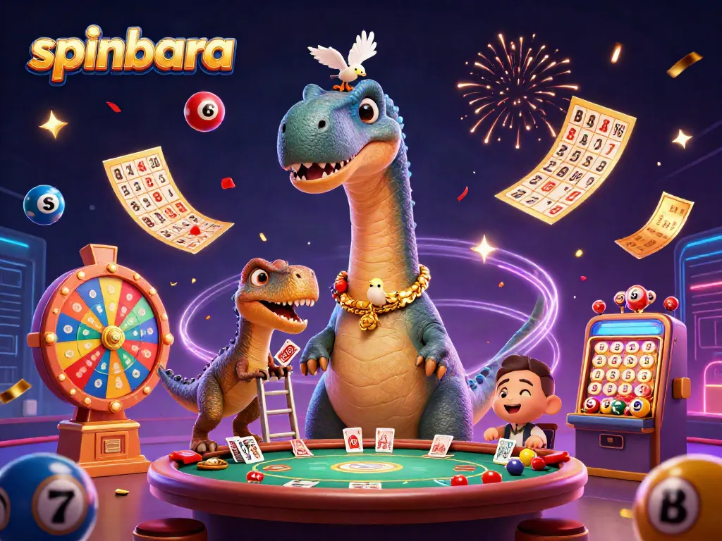 Spinbara offers vibrant lottery elements in a thrilling casino scene.